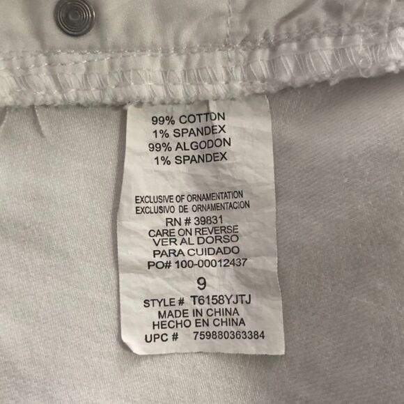 Jolt White Denim A-Line Button Closure Cotton Spandex Mini Skirt Size 9 - Picture 6 of 7